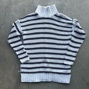 Lauren by Ralph Lauren Navy & White Nautical Sweater